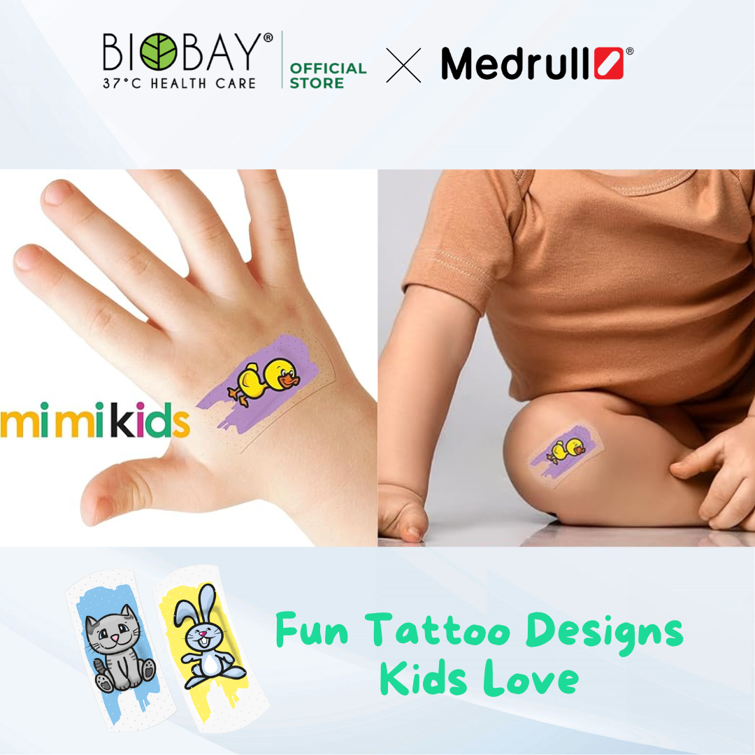 Medrull Waterproof Transparent Sterile Plaster Tattoo Mimi Kids (10 Pieces)