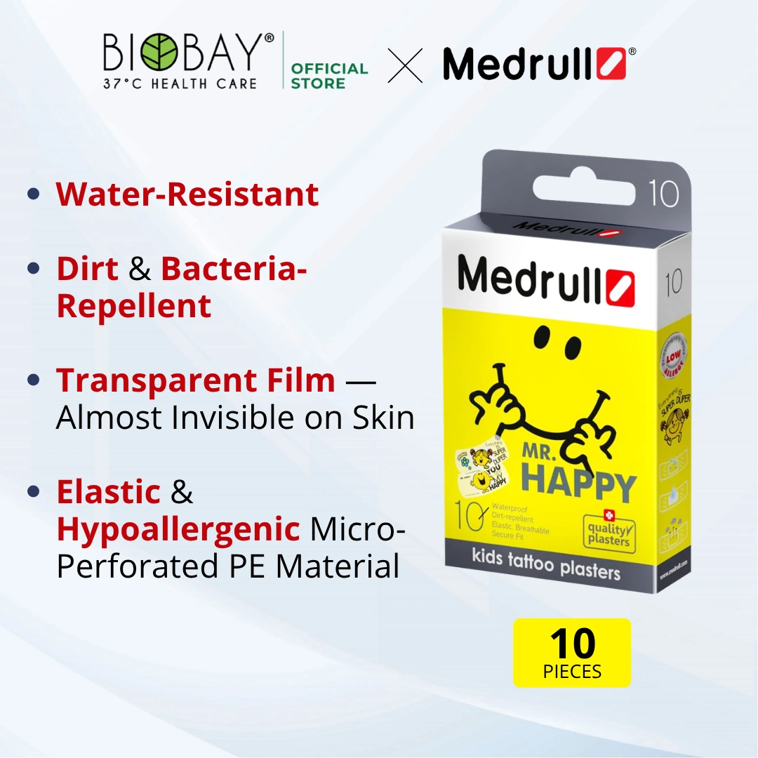 Medrull Transparent Waterproof Plaster Mr Happy (10 pieces)