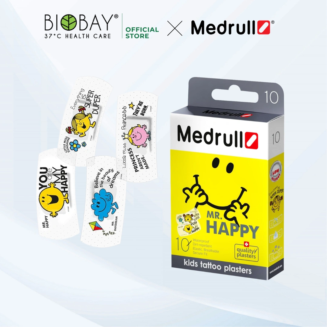 Medrull Transparent Waterproof Plaster Mr Happy (10 pieces)