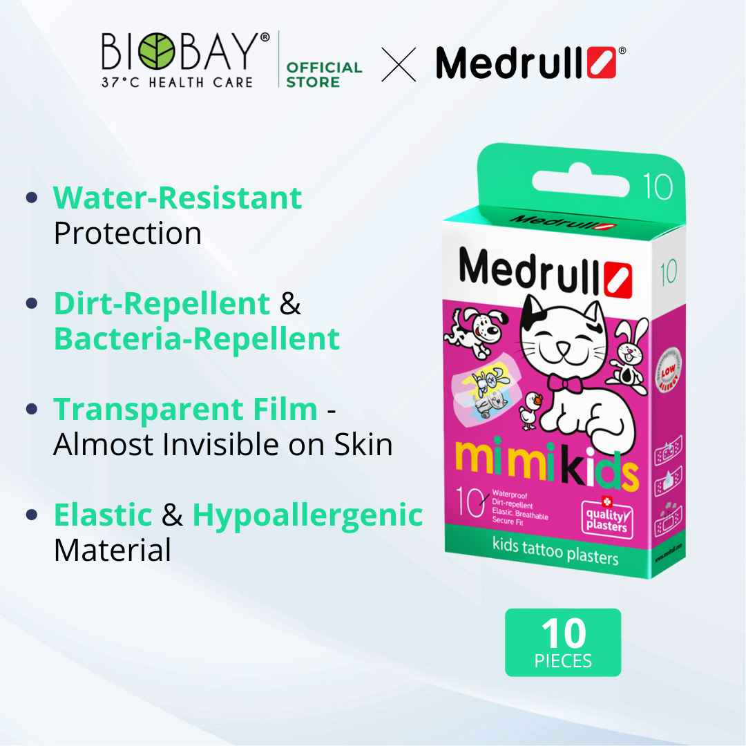 Medrull Waterproof Transparent Sterile Plaster Tattoo Mimi Kids (10 Pieces)