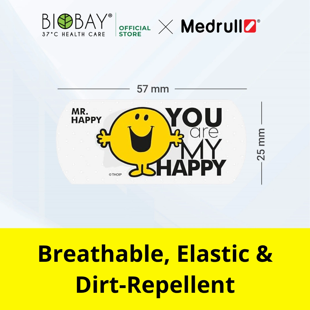 Medrull Transparent Waterproof Plaster Mr Happy (10 pieces)